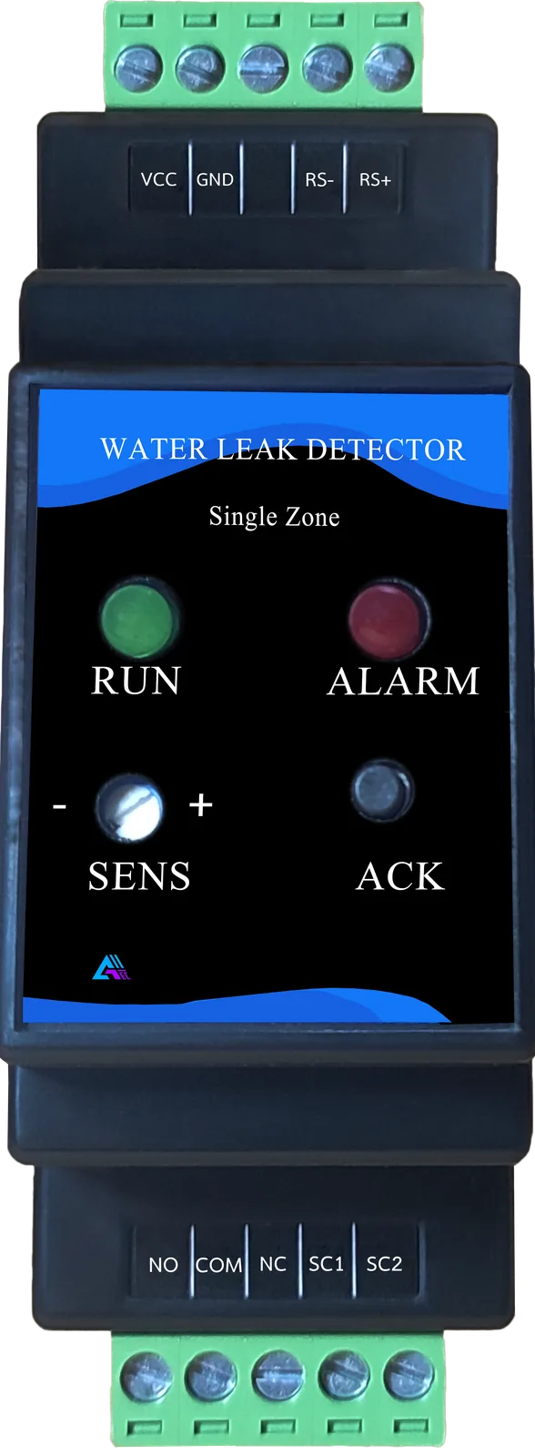 Alltec SWLD single-zone water leak detector in vertical orientation