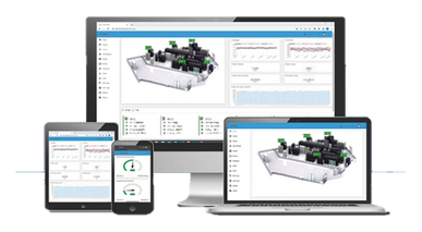 ConnectPlus JPC7000 interface on desktop, laptop, tablet, and phone screens
